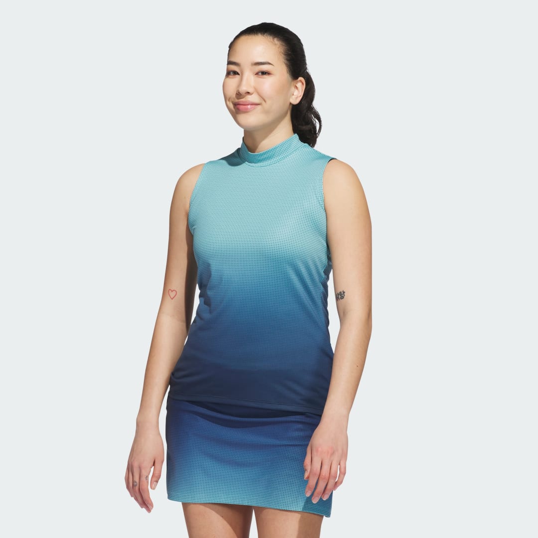 Tielko adidas Performance Ultimate365 Gradient Sleeveless Mock Neck Golf Top Modrá | JN8386, 0