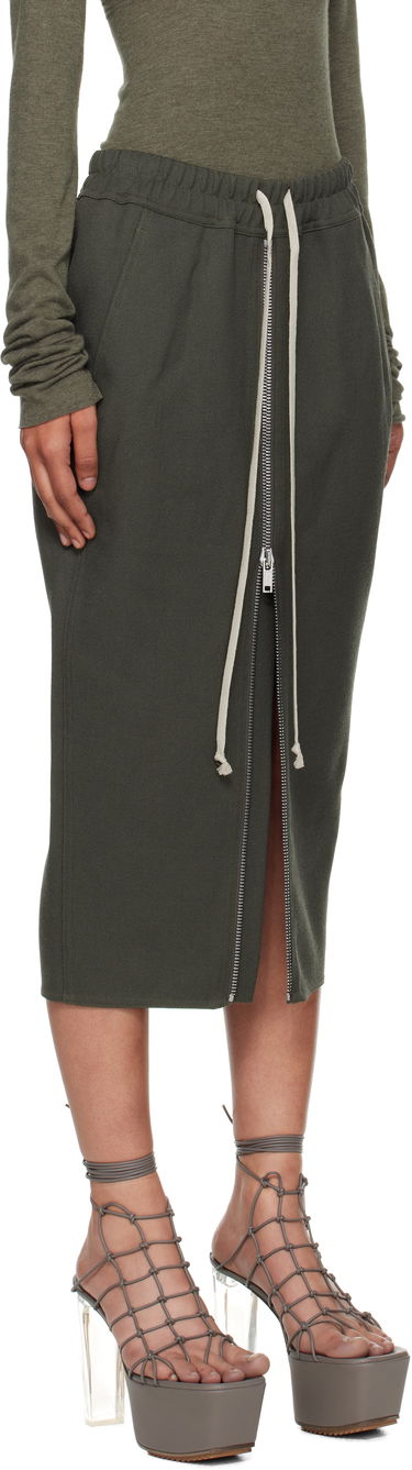 Sukňa Rick Owens Rick Owens Zipped Short Pillar Midi Skirt Čierna | RP02E4375 WD, 4