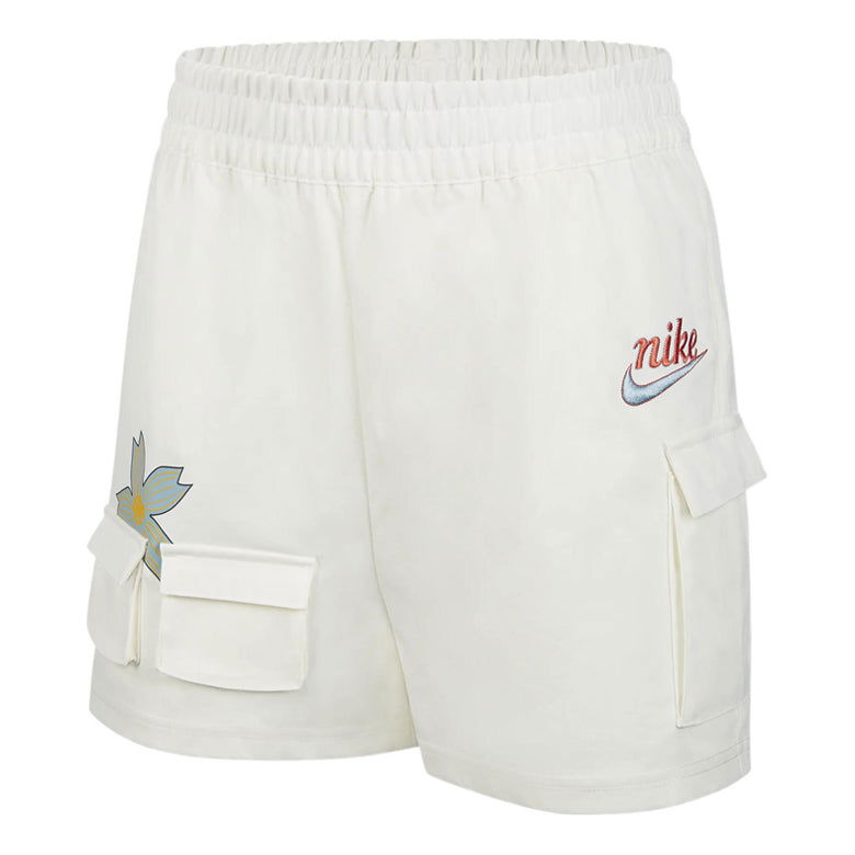 Šortky Nike Sportswear Logo Flowers Big Pocket Woven Shorts Biela | DV3205-133