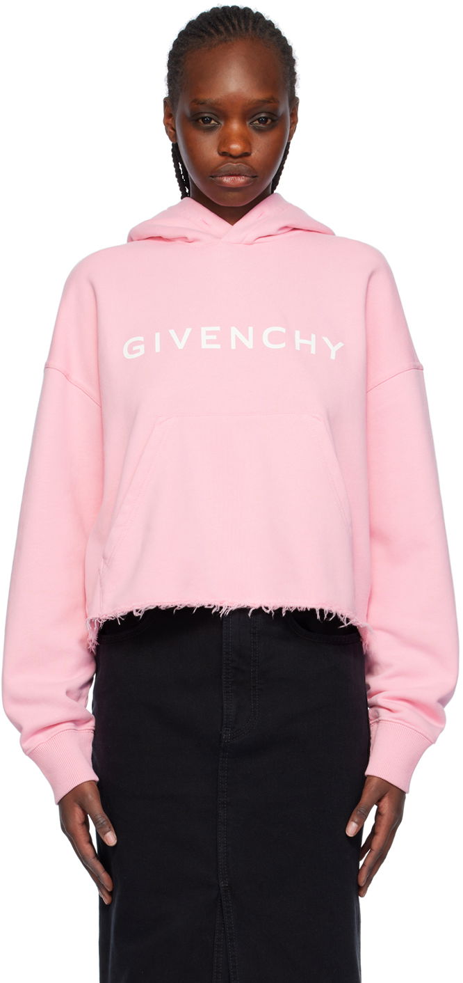 Mikina Givenchy Cropped Hoodie Ružová | BWJ03M3YAC672