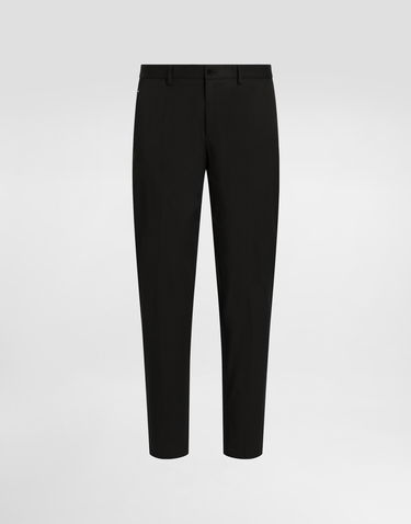 Nohavice Dolce & Gabbana Dolce & Gabbana Stretch Cotton Pants With Branded Tag Čierna | GVB6ETFUFMJN0000, 0