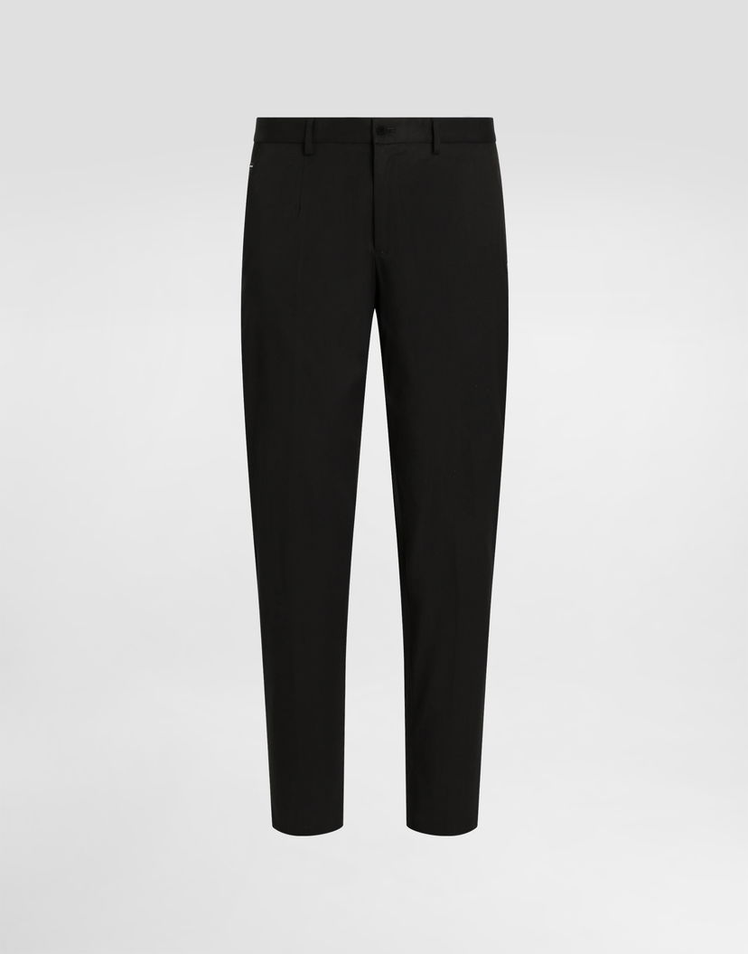 Nohavice Dolce & Gabbana Dolce & Gabbana Stretch Cotton Pants With Branded Tag Čierna | GVB6ETFUFMJN0000