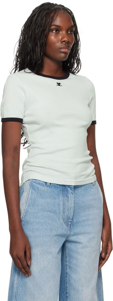 Tričko Courrèges Signature Contrast T-Shirt Zelené | 223JTS017JS0070, 1