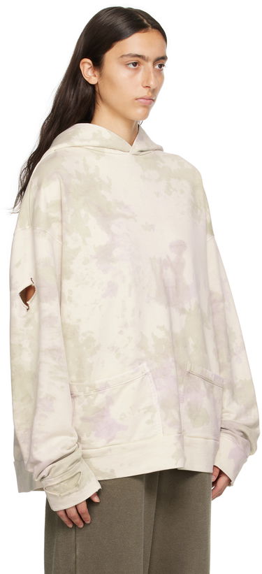 Mikina We11done Distressed Hoodie Béžová | WD-TH3-23-758-U-IV, 1