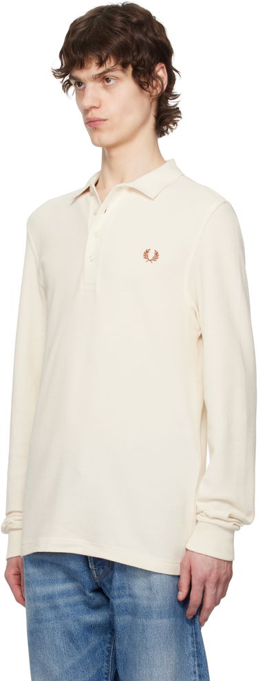 Polo tričko Fred Perry Fred Perry Honeycomb Long-Sleeve Polo Biela | M8693, 3