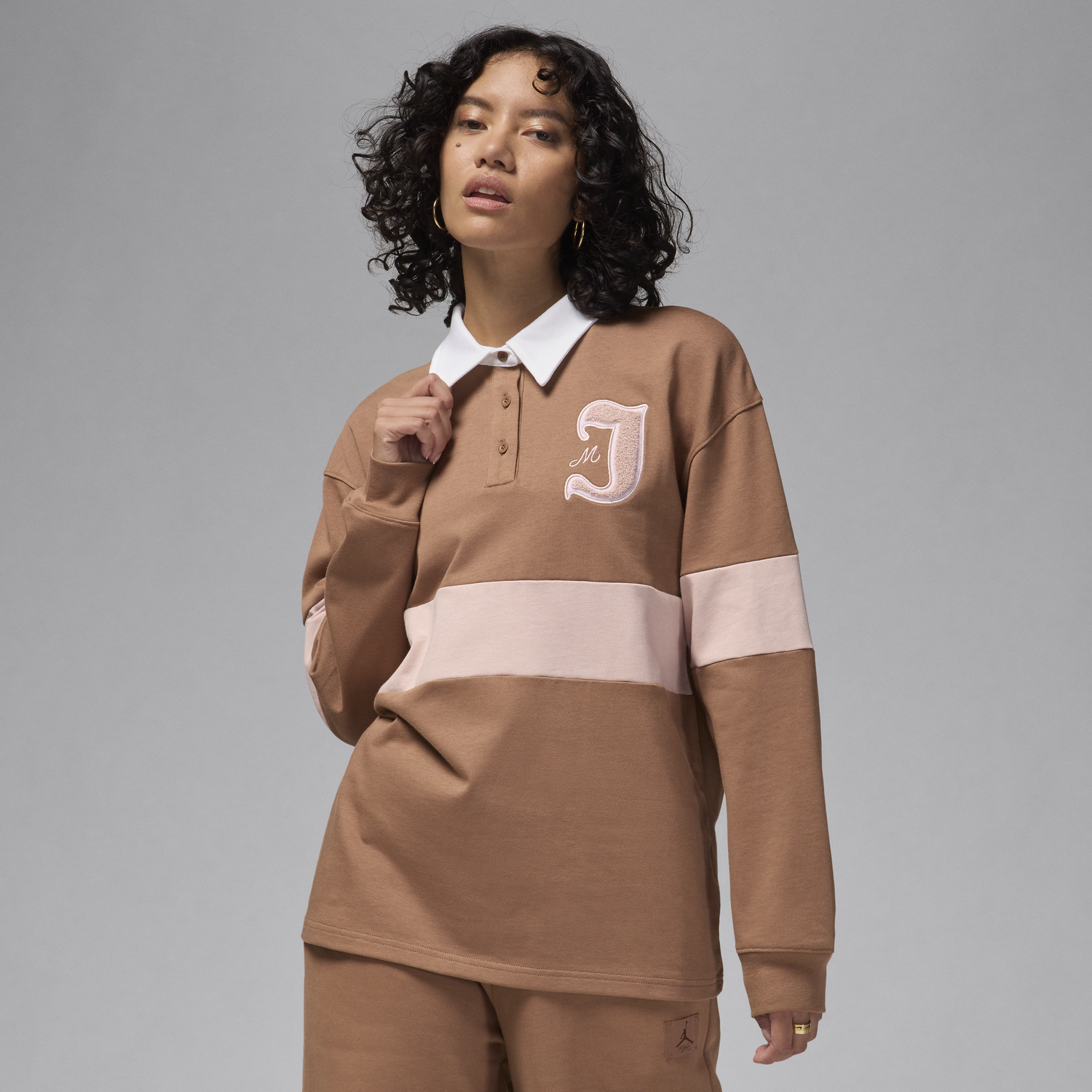 Polo tričko Jordan Long Sleeve Top Hnedá | FV7182-223, 0