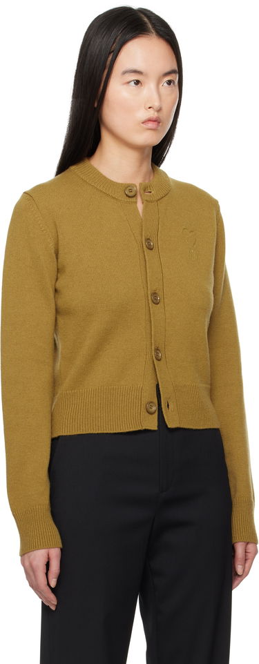 Sveter AMI AMI Paris Ami de Coeur Crewneck Wool Cardigan Červená | FKC171.KN0071, 4