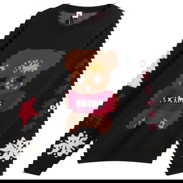 Sveter SKIMS SKIMS x Cactus Plant Flea Market Teddy Bear Snow Print Crewneck Pullover Čierna | PL-PLO-10822M-CPO, 1