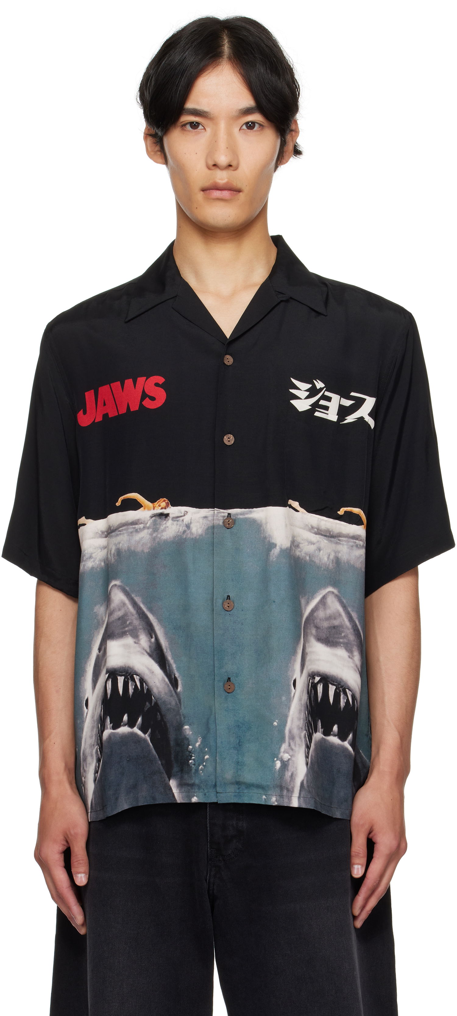 Košeľa WACKO MARIA WACKO MARIA 'Jaws' Short Sleeve Shirt Čierna | JAWS-WM-HI01, 0