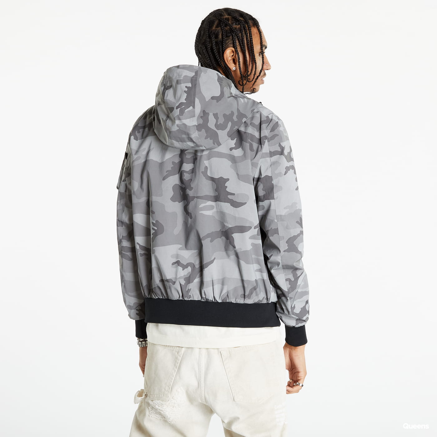 Vetrovka Alpha Industries MA-1 LW Hoode Refl. Camo Šedá | 126138RC-125, 1