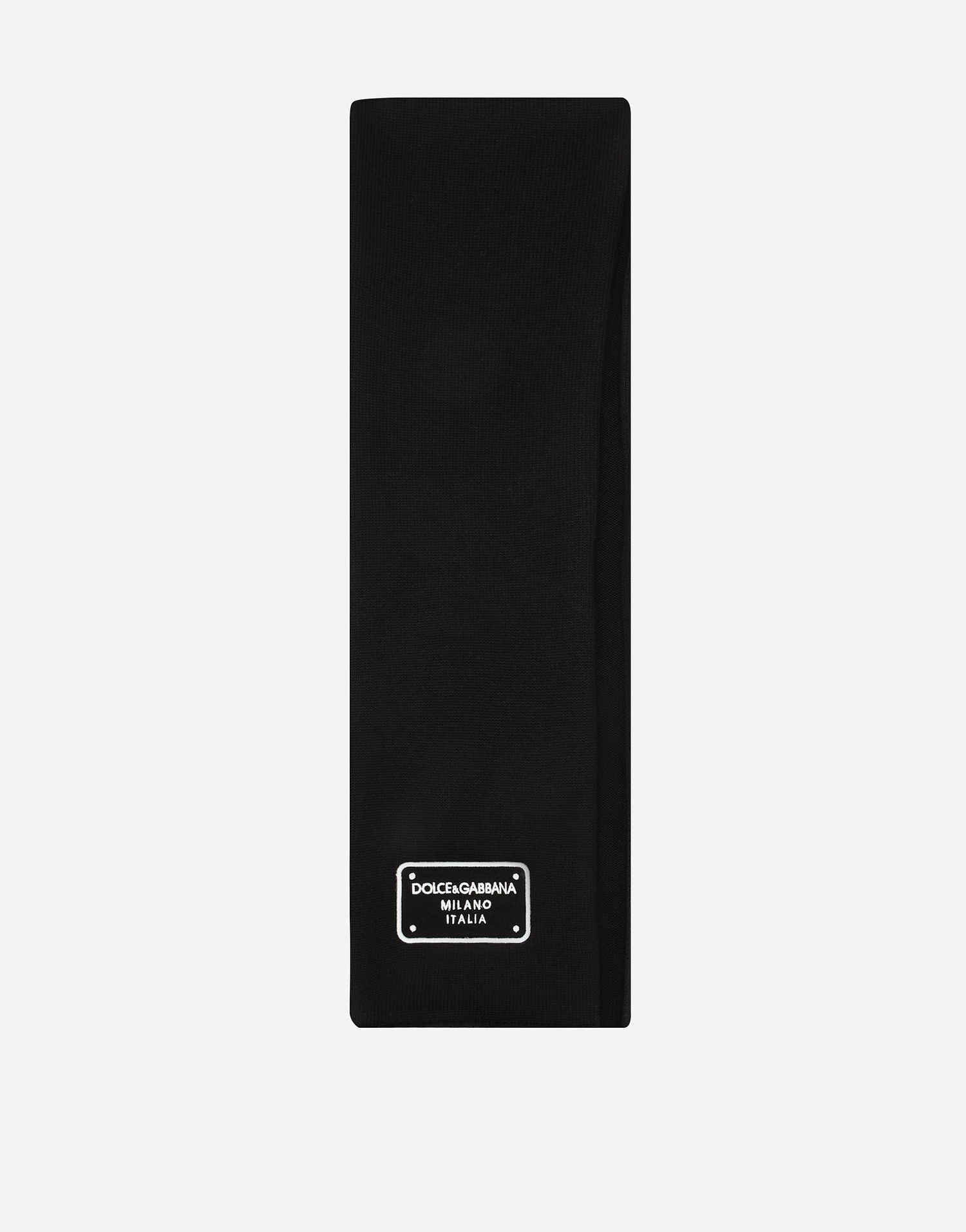 Šál Dolce & Gabbana Dolce & Gabbana Knit Scarf with Logo Čierna | LBKAE3JCVU9N0000, 0