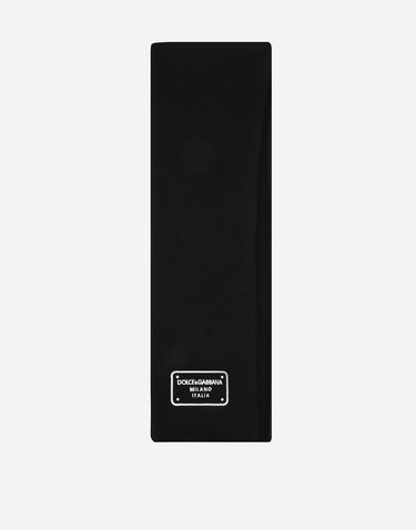 Šál Dolce & Gabbana Dolce & Gabbana Knit Scarf with Logo Čierna | LBKAE3JCVU9N0000, 0
