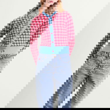 Sveter BBC IceCream Houndstooth Knit Cardigan Ružová | ICWW25307-PNK, 2