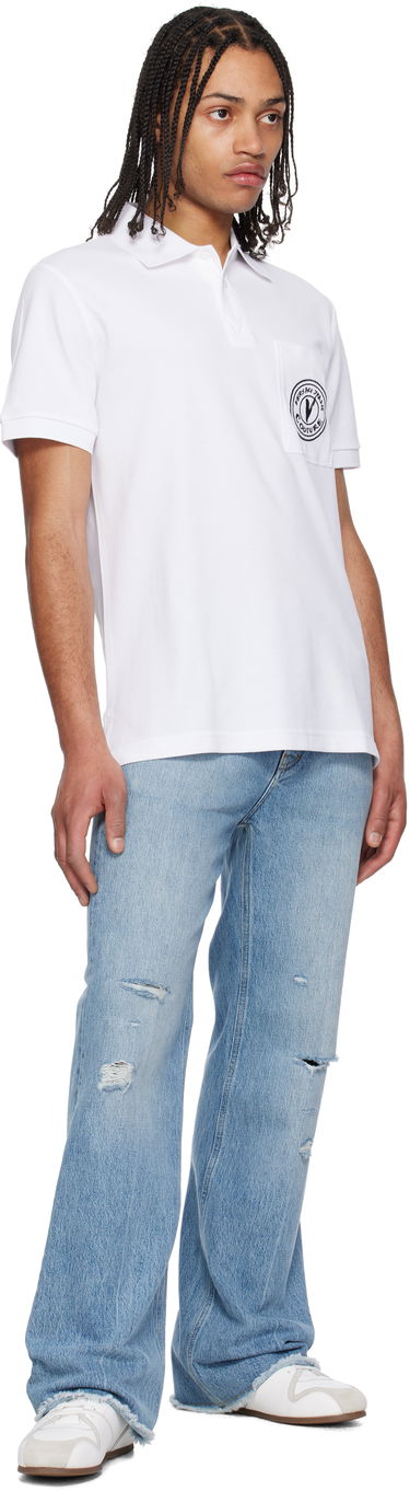 Polo tričko Versace Embroidered Logo Polo by Versace Jeans Couture Biela | E78GAGT01_ECJ01T, 3