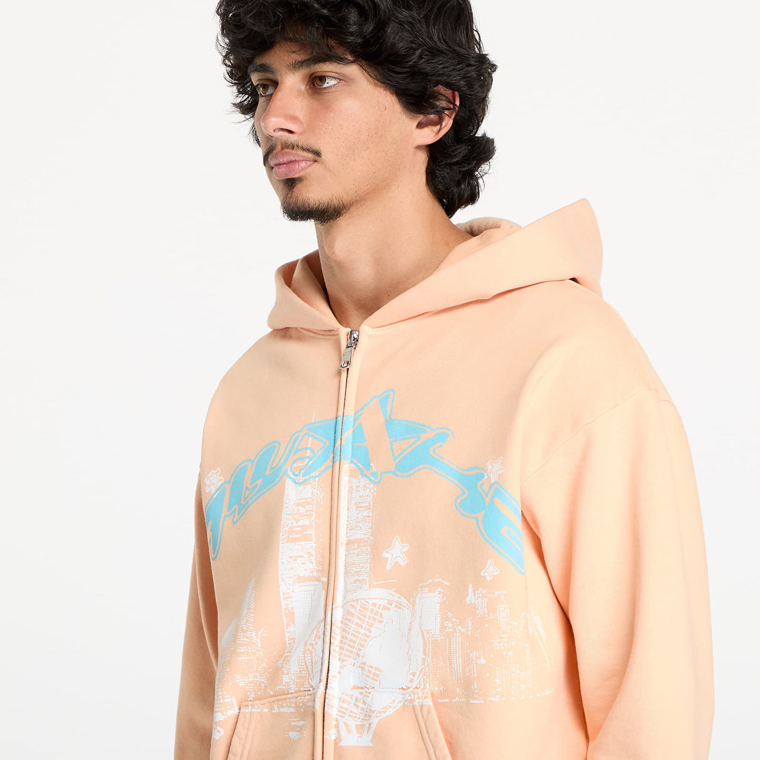 Mikina Awake NY Skyline Zip Up Hoodie Peach S Béžová | AWK-SU24-HD121-PIN, 1