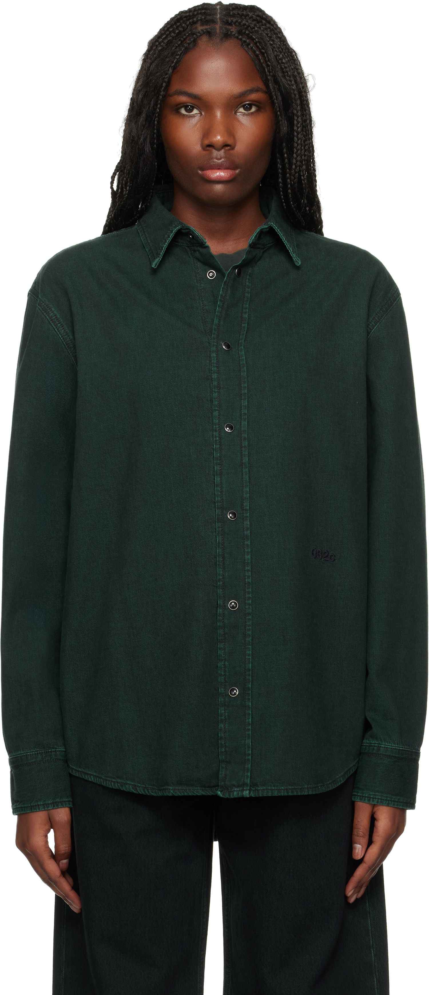 Košeľa 032C Denim Shirt Zelené | F24-URD-1341-450-W, 0