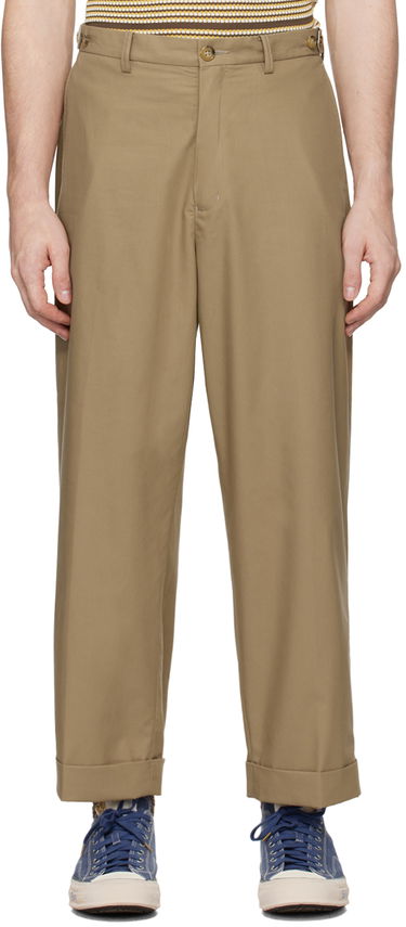 Nohavice BEAMS Beams Plus Ivy Wide Leg Trousers Béžová | 3823-0128-803, 0