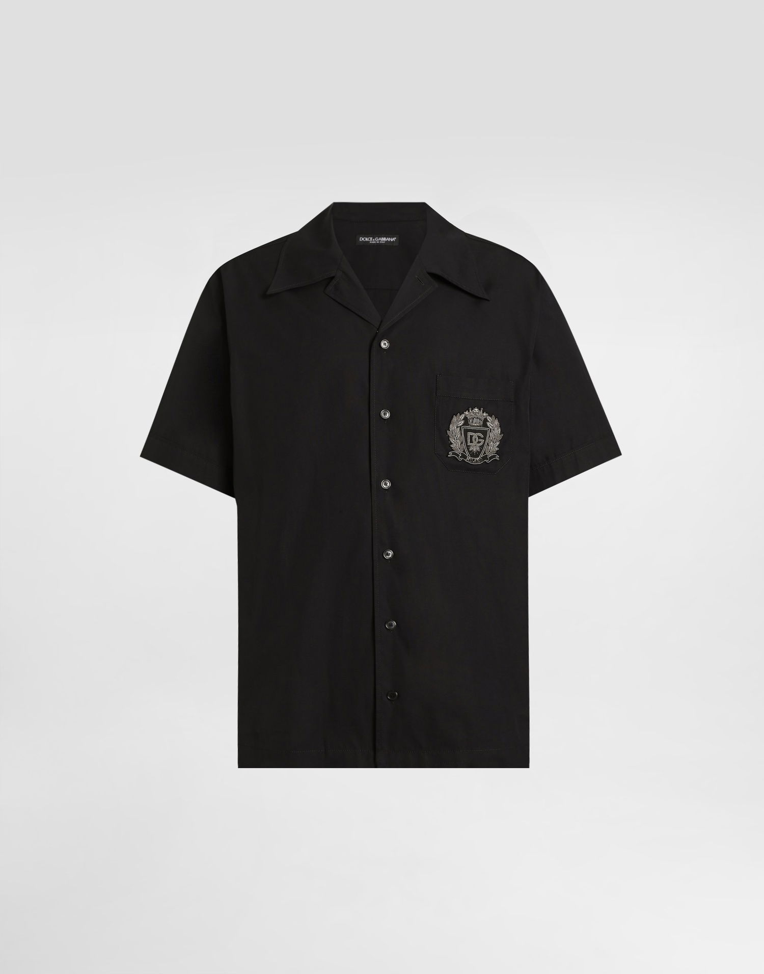 Košeľa Dolce & Gabbana Hawaii Cotton Shirt with Crest Čierna | G5JH9ZGK278N0000, 0