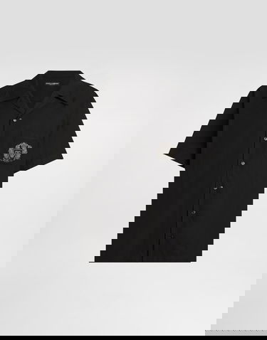 Košeľa Dolce & Gabbana Hawaii Cotton Shirt with Crest Čierna | G5JH9ZGK278N0000, 0