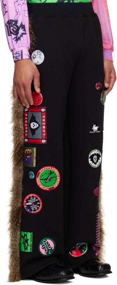 Tepláky Chopova Lowena Chopova Lowena Patched Faux-Fur Sweatpants Čierna | 4065, 1