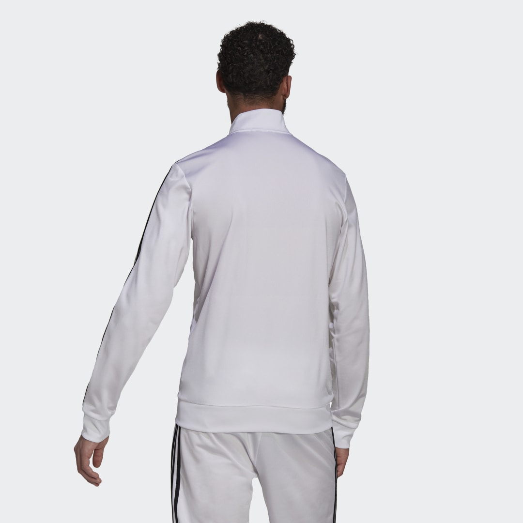 Bunda adidas Originals Primegreen Essentials Warm-Up 3-Stripes Track Jacket Biela | H46102, 1