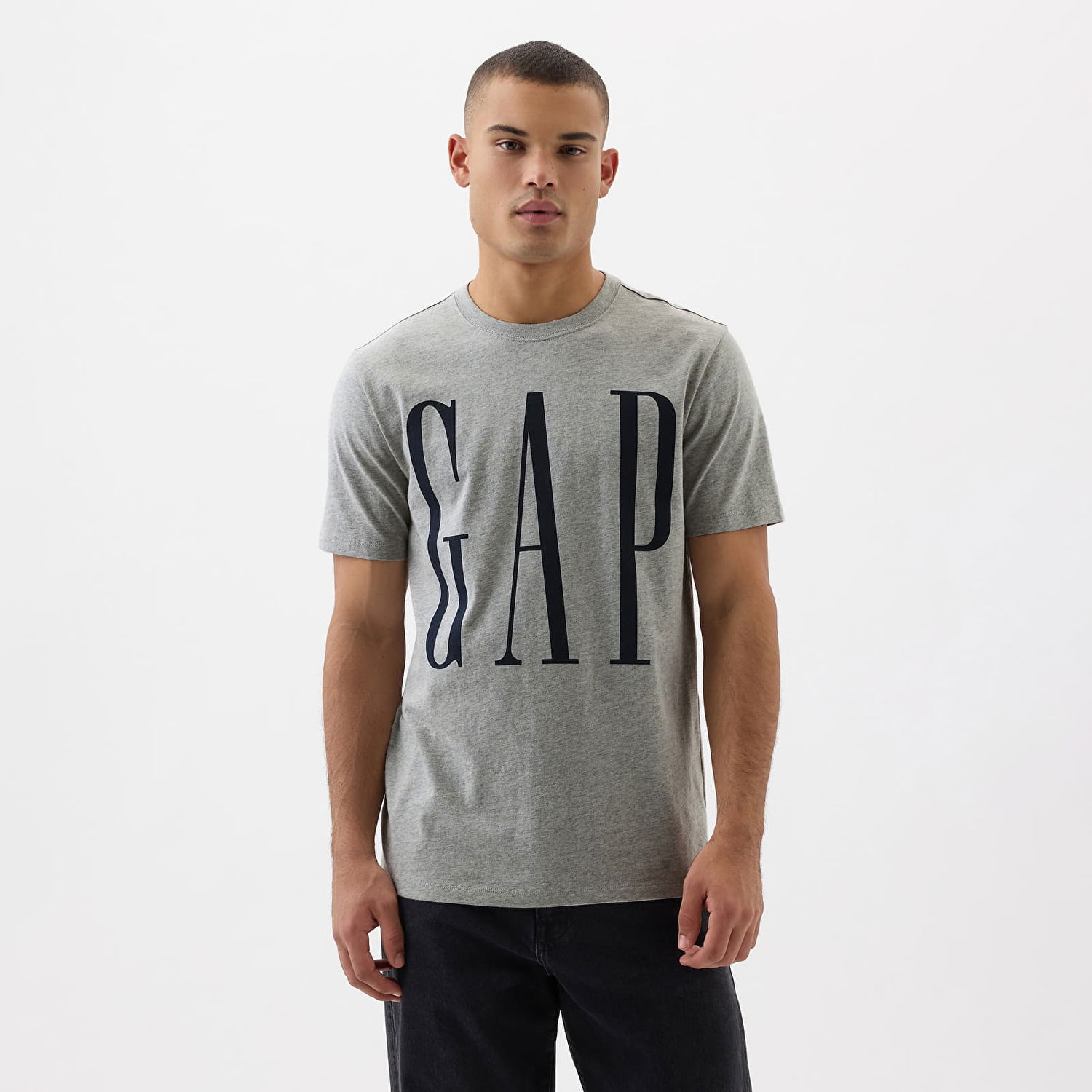 Tričko GAP Logo Tee Heather Grey Šedá | 866774-02, 0
