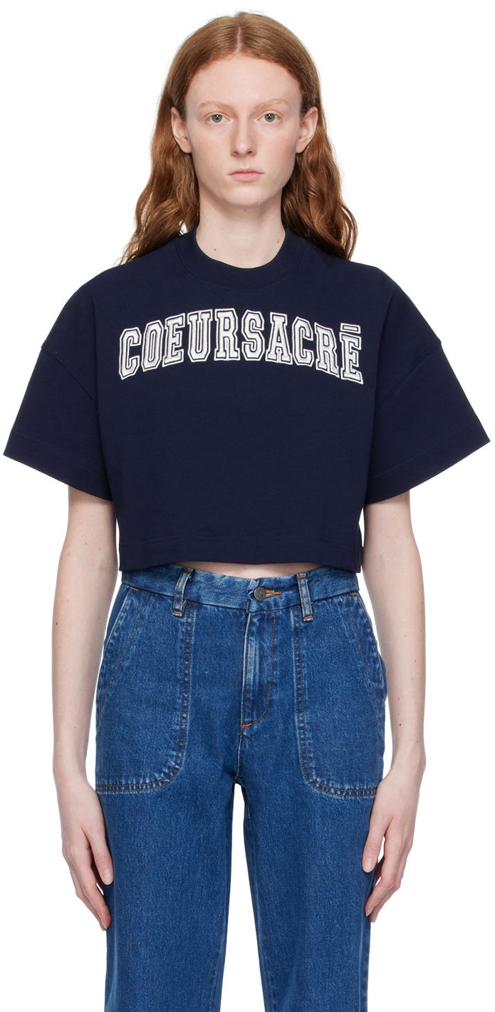 Tričko AMI 'Coeur Sacré' T-Shirt Navy | FTS009.726, 0