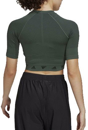 Crop Top adidas Originals AEROKNIT Crop Top Zelené | hj9802, 1