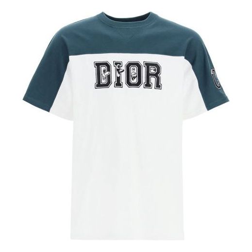 Tričko Dior Colorblock Logo T-Shirt Biela | 193J646A0554-680
