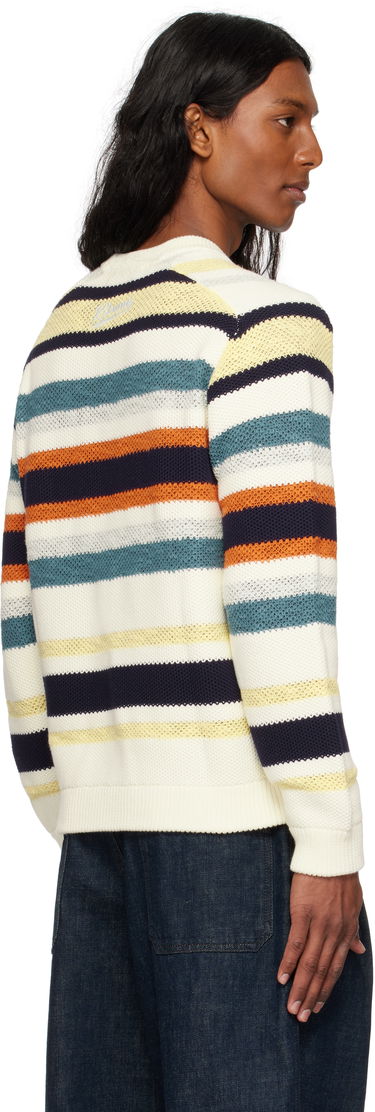 Sveter MAISON KITSUNÉ Maison Kitsuné Comfort Striped Sweater Biela | OM00807KT1129, 2