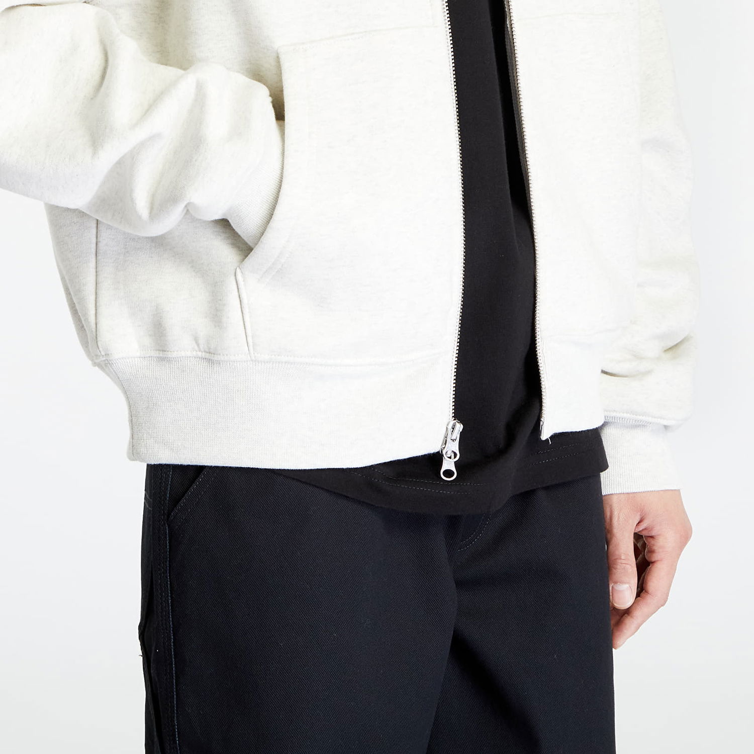 Mikina Patta Basic Waffle Zip Hoodie Šedá | POC-BC23-WAFFLE-ZHS-001, 1
