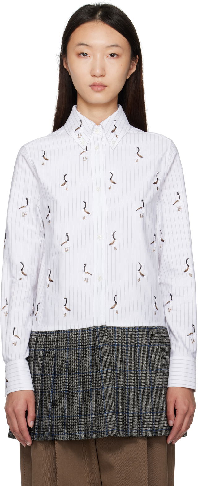 Thom Browne Goose Print Shirtdress