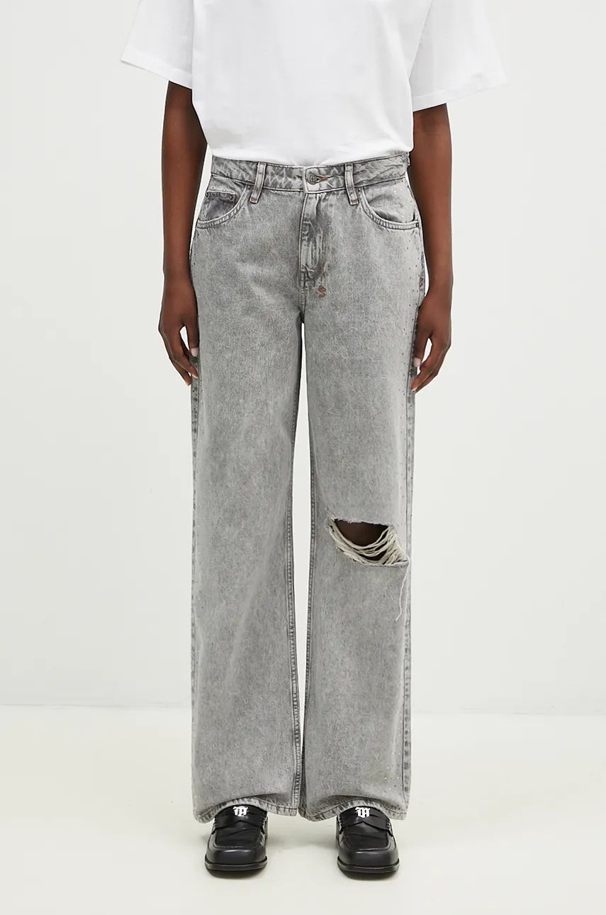 Džínsy Ksubi High Waist Jeans With Shredded Detail Šedá | WFA24DJ008, 0