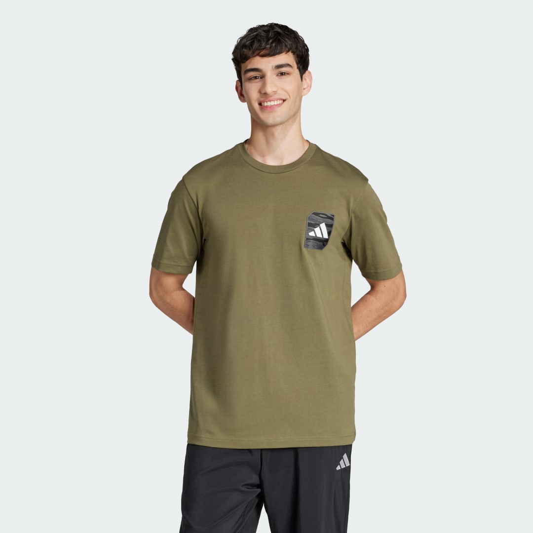 Tričko adidas Performance Camo Woven Graphic T-Shirt Zelené | JI6759, 0