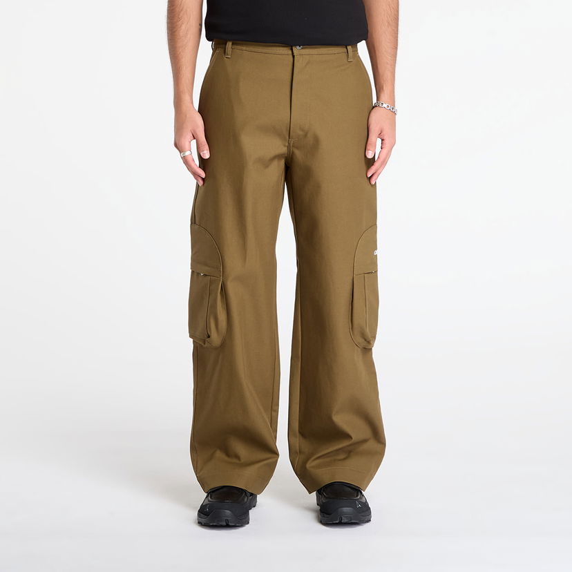 Cargo nohavice Off-White Bookish Cot Round Pocket Cargo Pants Hnedá | OMCF04DF25FAB0015801