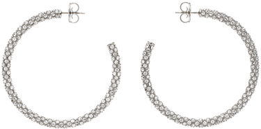 Náušnice Amina Muaddi Large Crystal Cameron Hoop Earrings Metalická | CAMERON HOOP LARGE, 0