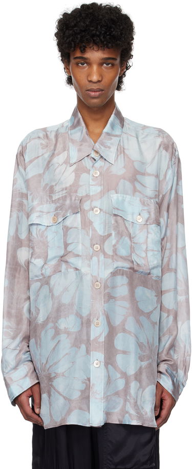 Košeľa Dries Van Noten Dries Van Noten Silk Floral-Print Shirt Modrá | 251-020721-1202, 0