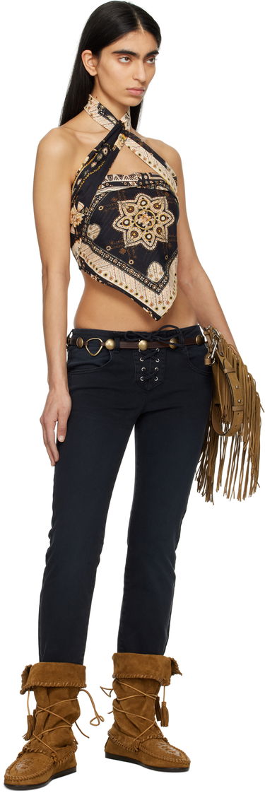 Džínsy ISABEL MARANT Isabel Marant Vanel Lace-Up Jeans Čierna | PA0544FB-C2H02I, 4