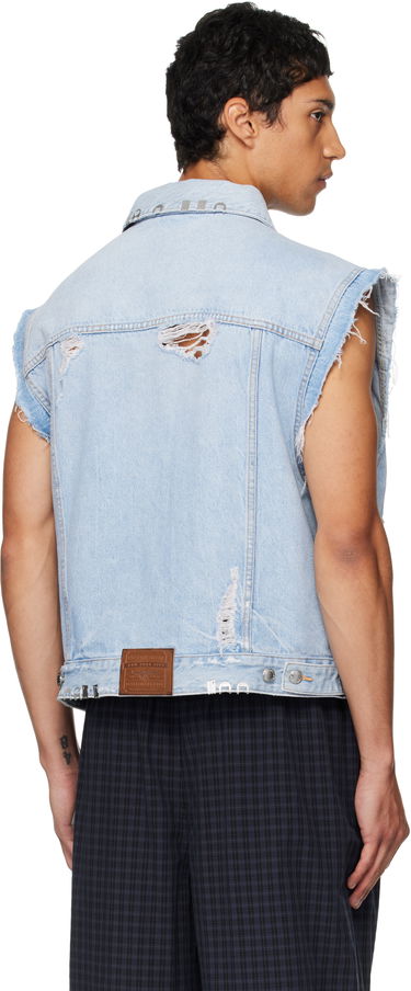Vesta Alexander Wang Alexander Wang Distressed Oversized Hardware Denim Vest Modrá | UDC3252816, 2