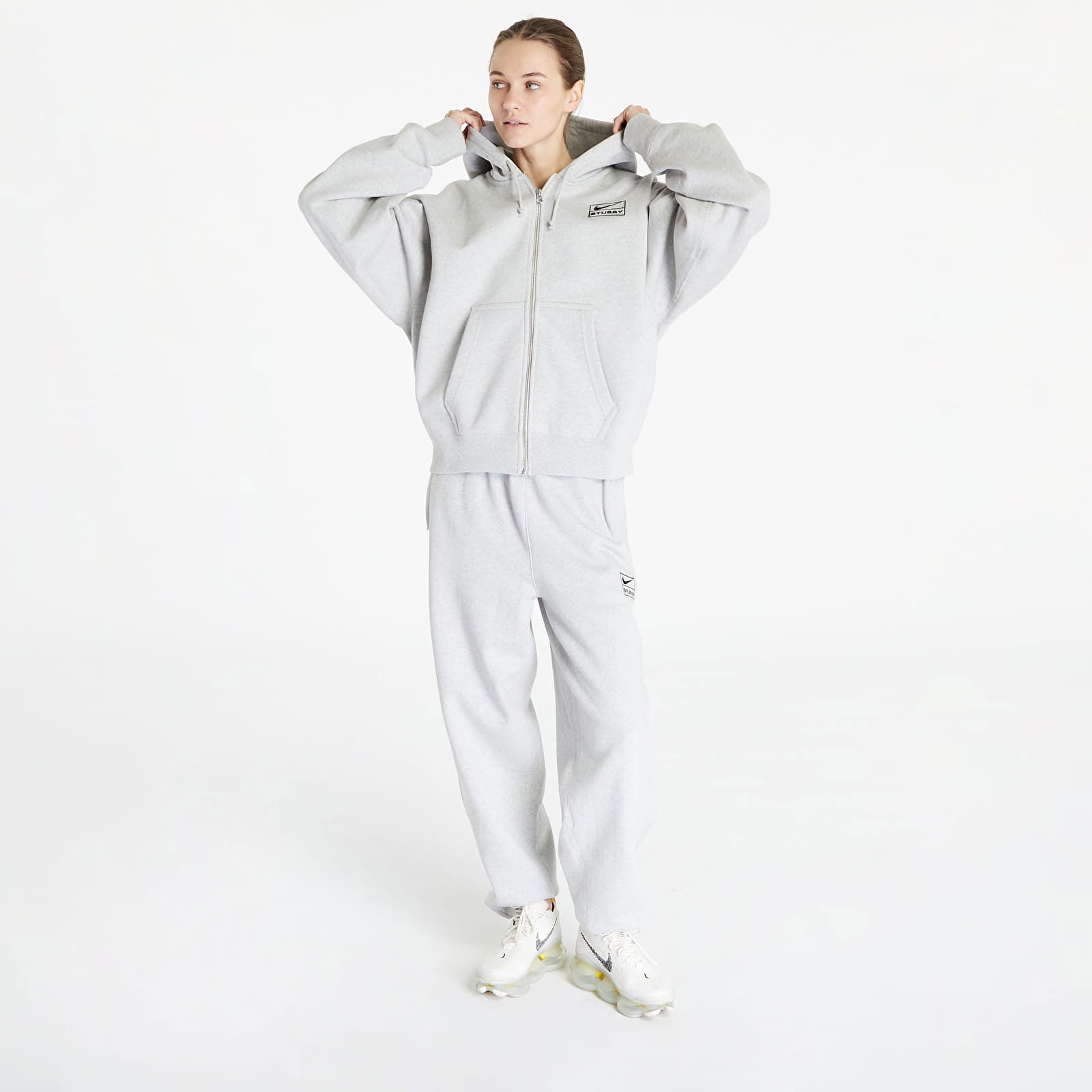 Stüssy NRG x Full-Zip Fleece Hoodie Šedá