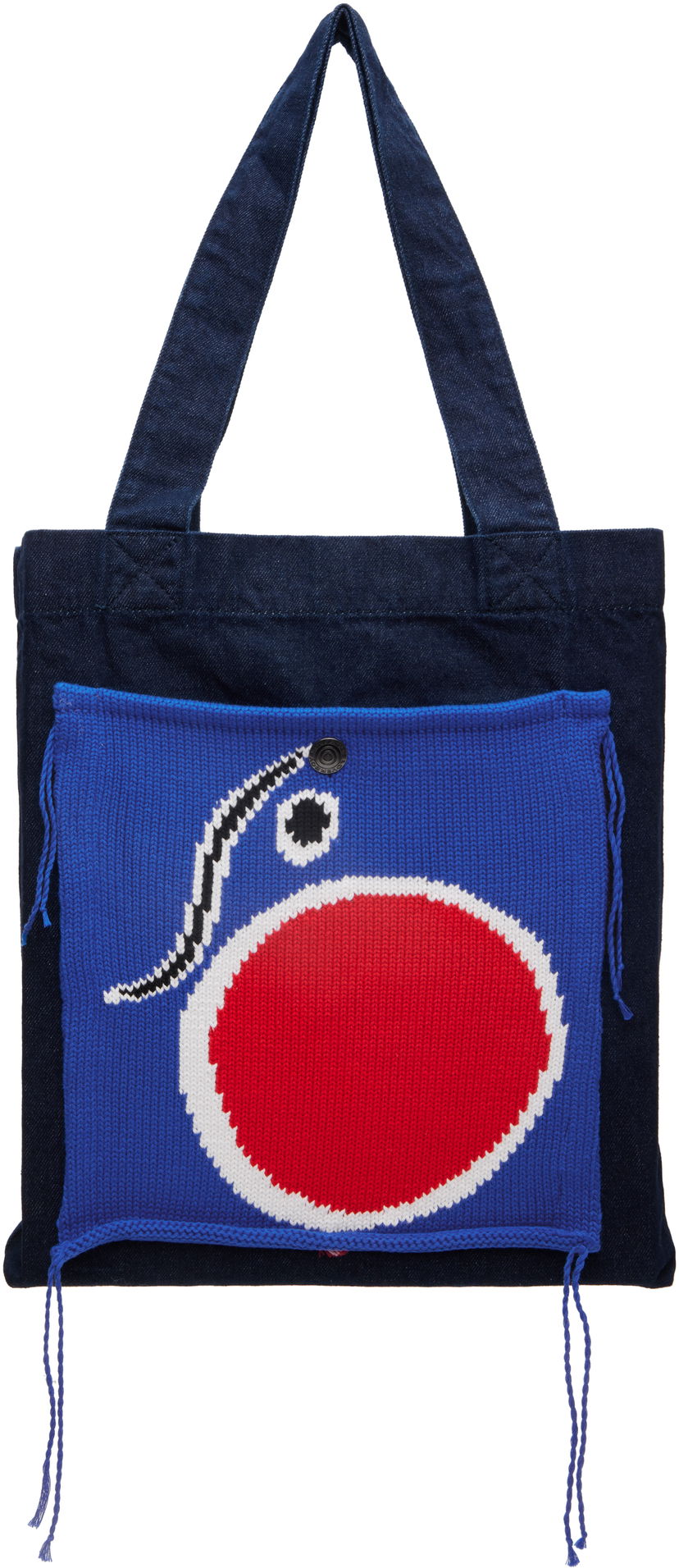 Tote bag Charles Jeffrey Loverboy Knit Patch Tote Navy | 41120302