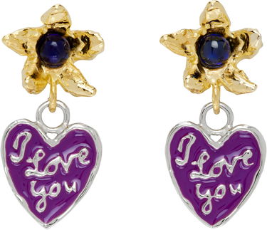 Náušnice Chopova Lowena Chopova Lowena Lovers Drop Earrings Fialová | 6568, 0