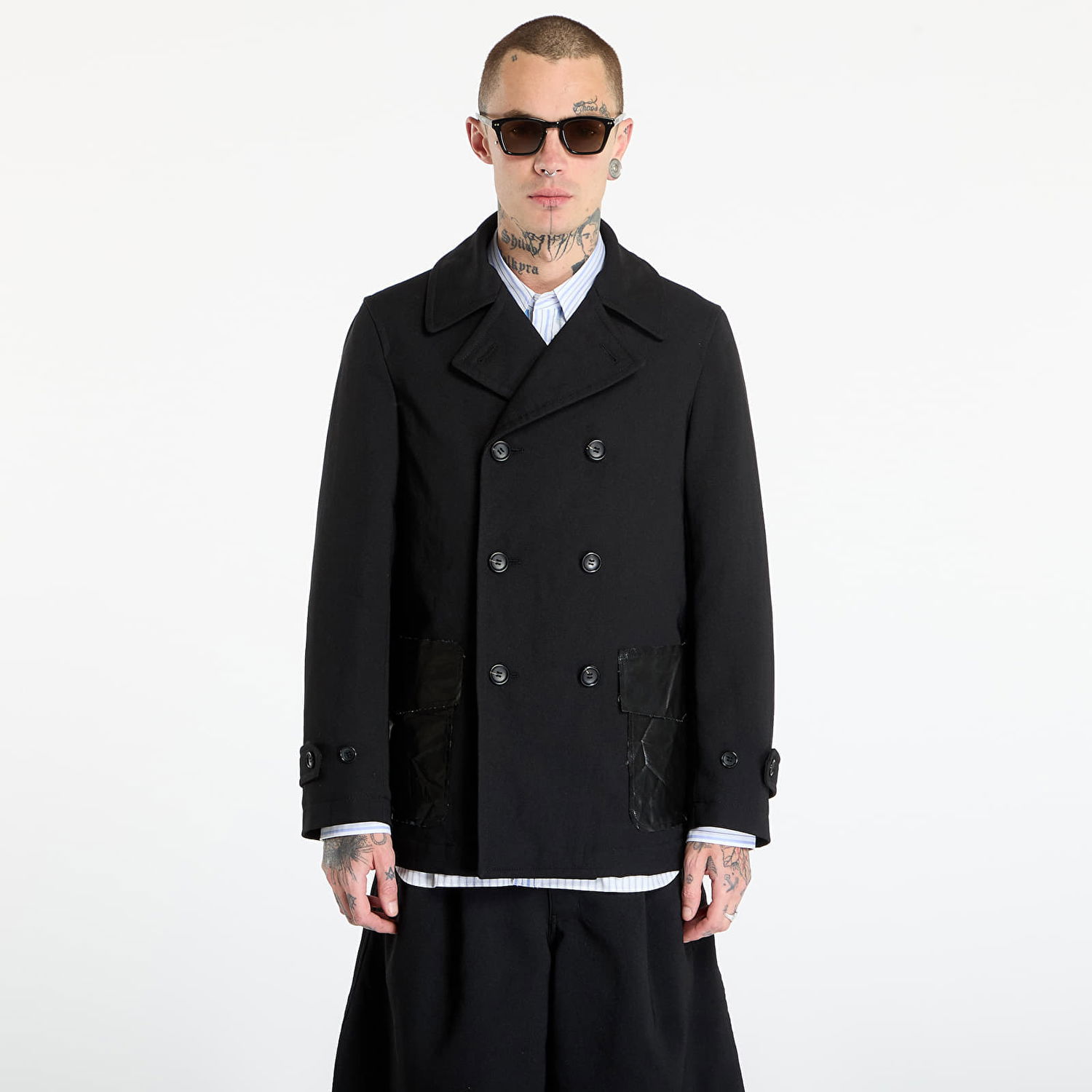 Kabáty Comme des Garçons Comme des Garçons SHIRT Double Breasted Coat Čierna | FP-C501-W25 Black, 0