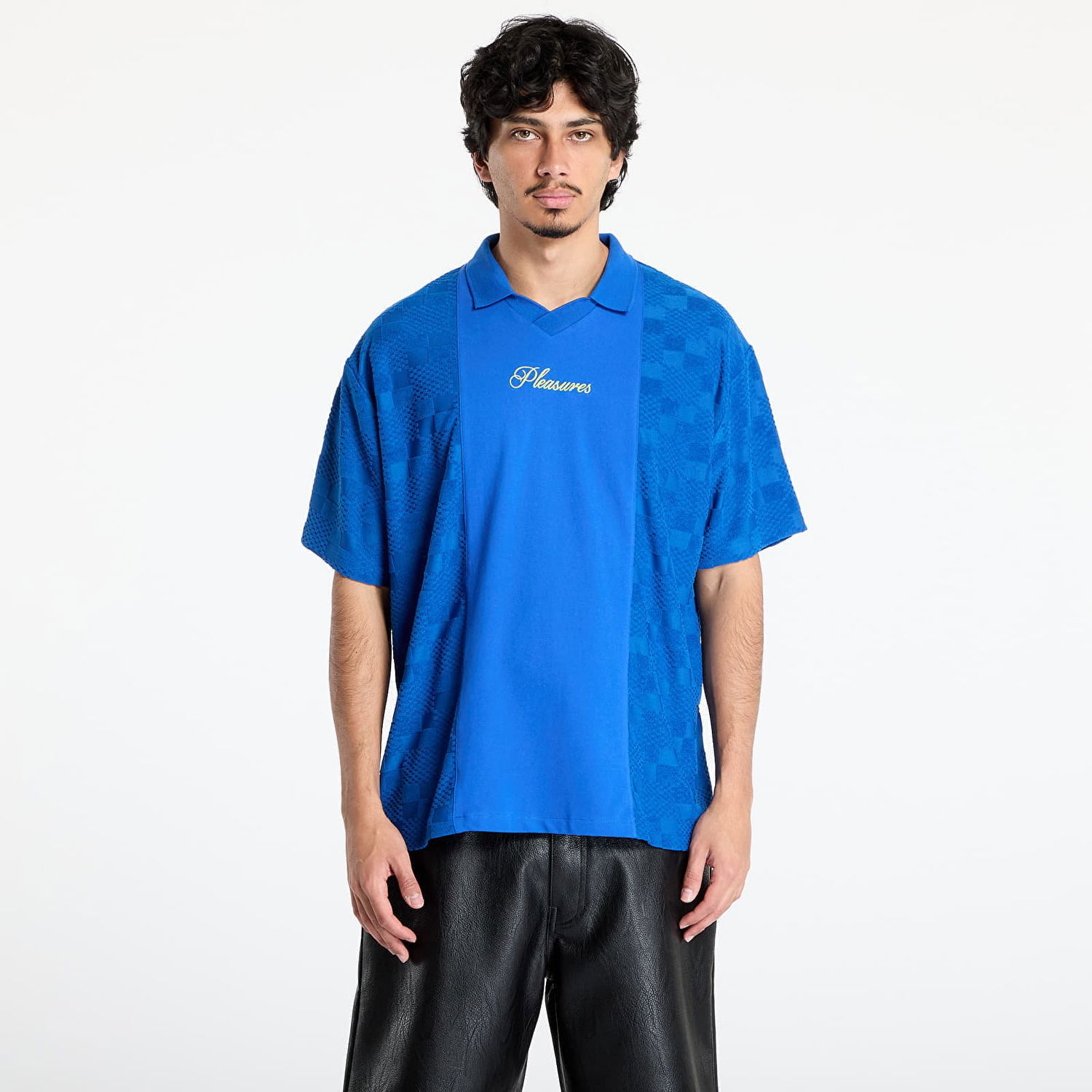 Polo tričko Pleasures PLEASURES Planets Polo T-Shirt Modrá | P25SU014 BLUE, 0