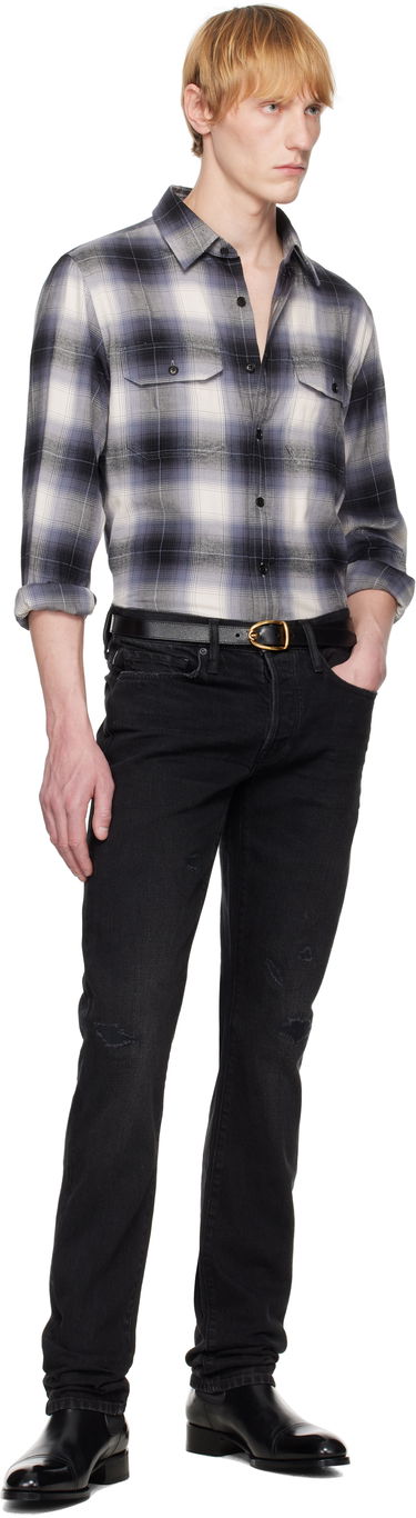 Džínsy Tom Ford TOM FORD Stretch Straight Fit Jeans Čierna | DPH001-DMC058S25, 4