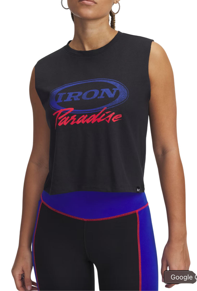 Tielko Under Armour Project Rock Iron Paradise Cropped Training Tank Top Čierna | 1389705-001, 0