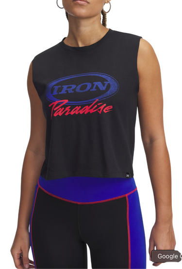 Tielko Under Armour Project Rock Iron Paradise Cropped Training Tank Top Čierna | 1389705-001, 0