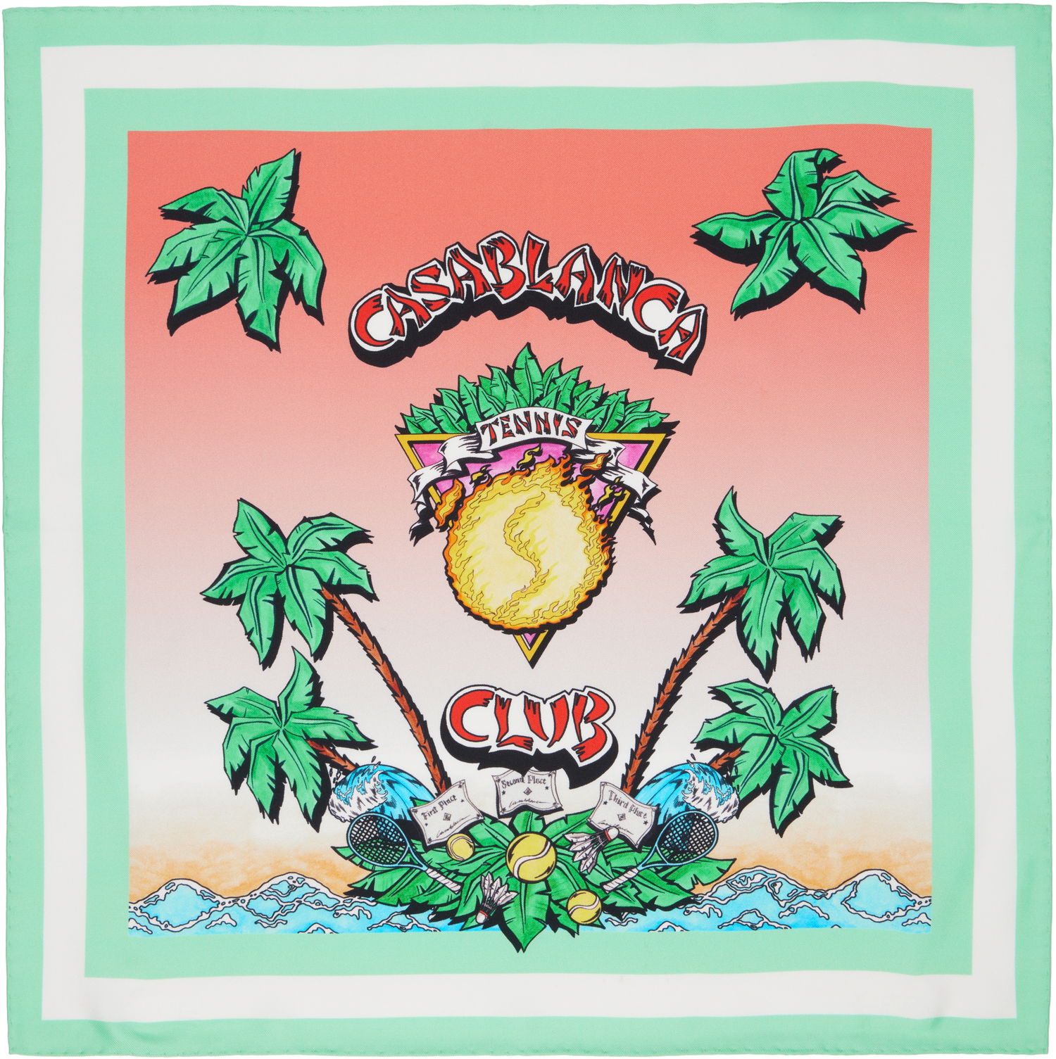 Šál Casablanca Casablanca 'Tennis Club' Silk Scarf Rôznofarebný | AS25-ACC-053-03, 0