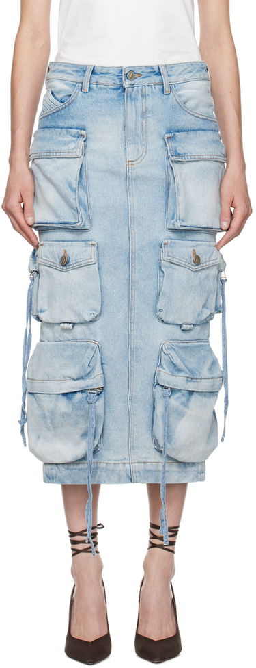 Sukňa The Attico Attico Pocket Denim Midi Skirt Modrá | 241WCS189 D073, 0