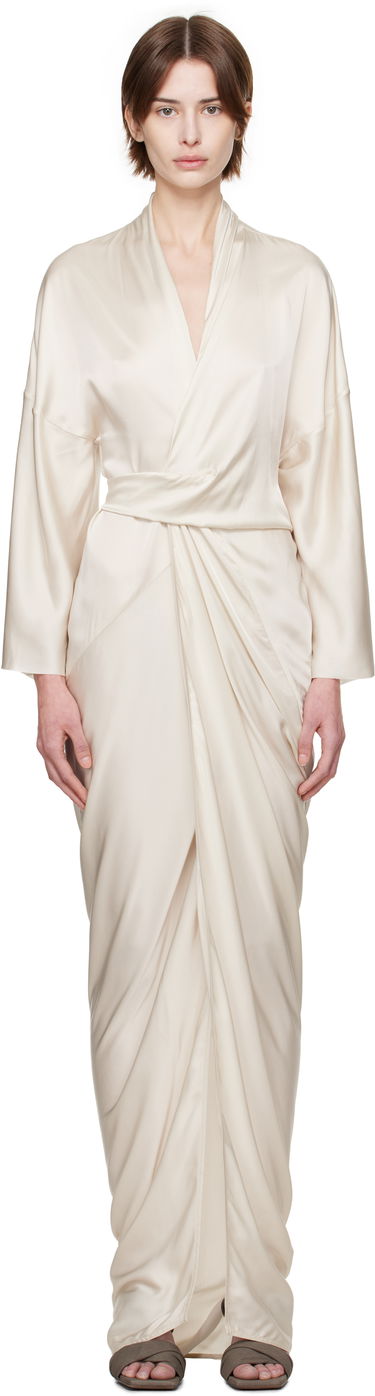 Šaty Rick Owens Rick Owens Hollywood Wrap Maxi Dress Béžová | RP01E7566 SCH, 0
